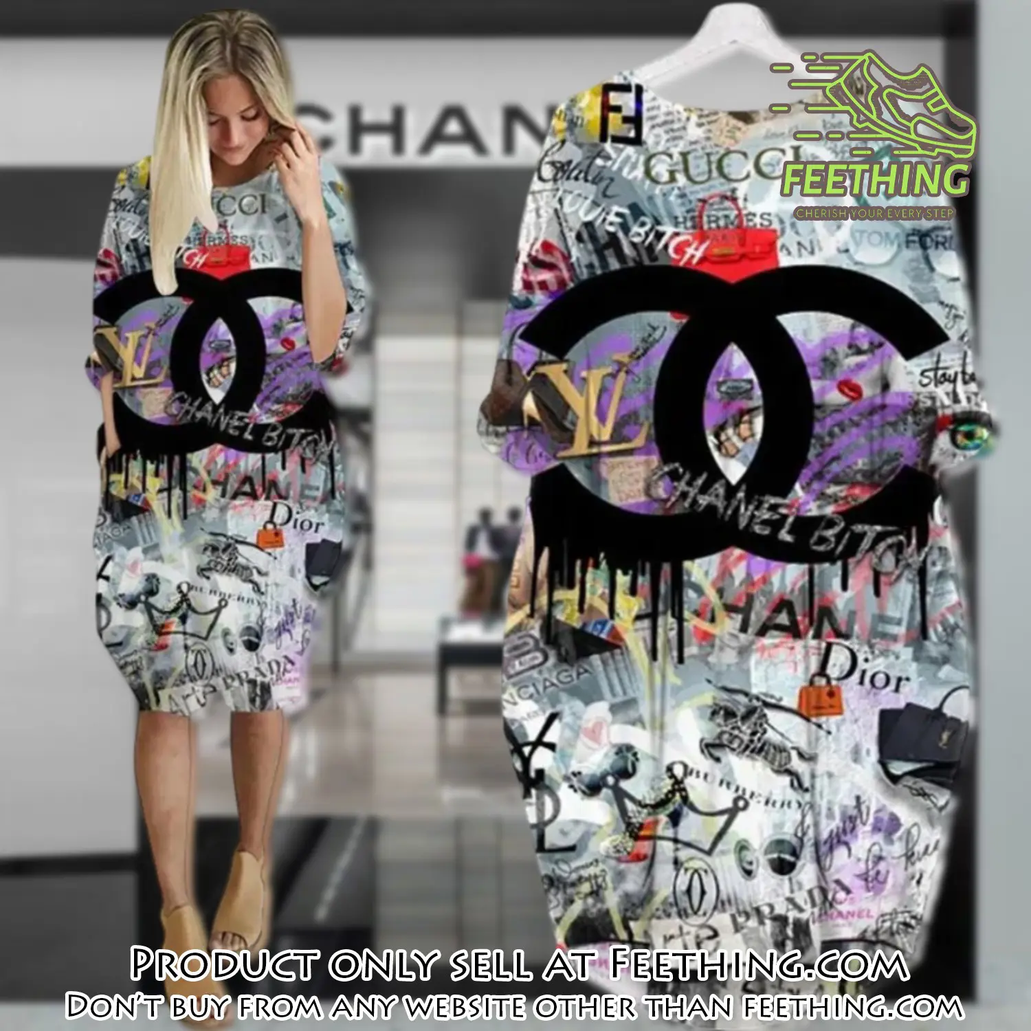 Chanel batwing pocket dress luxury brand for women pd080 ft4836650